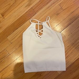 White criss cross tank